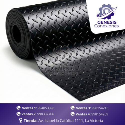 Piso Antideslizante Estriado Negro (G302)